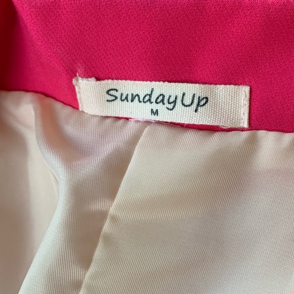 NWOT Sunday Up blazer Fuchsia pink lined jacket sz Med lightweight. - Picture 5 of 13